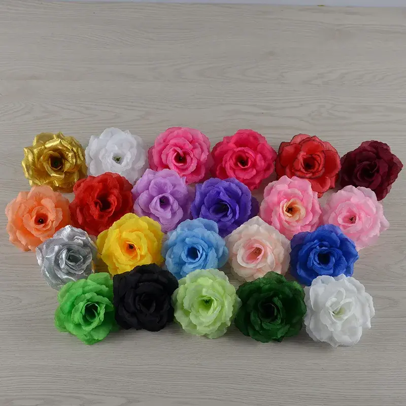 10piece 8cm Artificial Rose Flower Heads Wedding Party Decoration Christmas Halloween New Year Festival DIY Fake Flowers