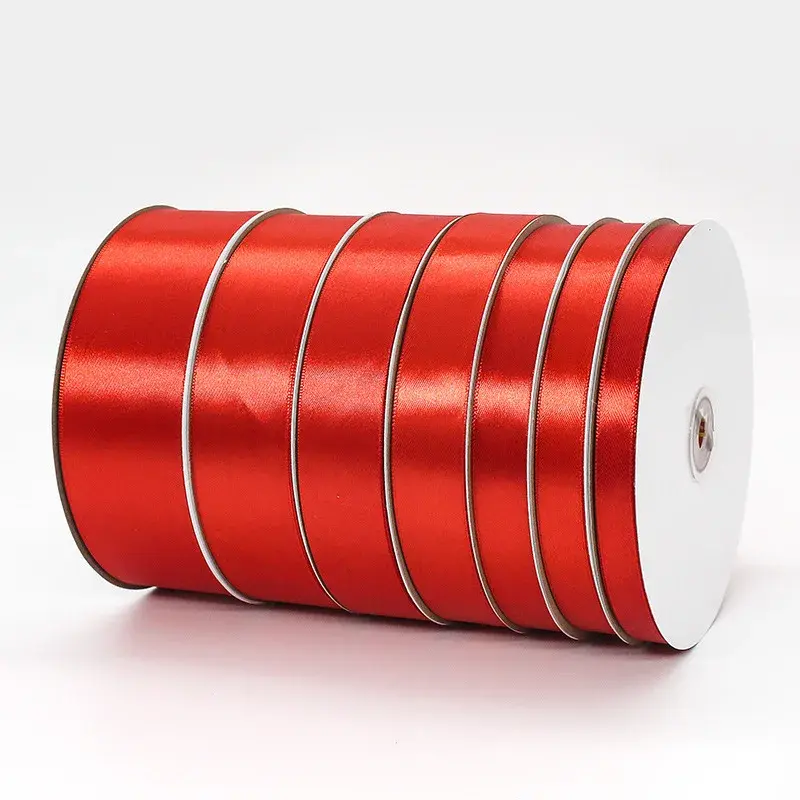 6/10/15/20/25/40/50mm Red Silk Satin Ribbons for DIY Crafts Bow Handmade Gift Wrap Party Wedding Decorative 22meters/Roll
