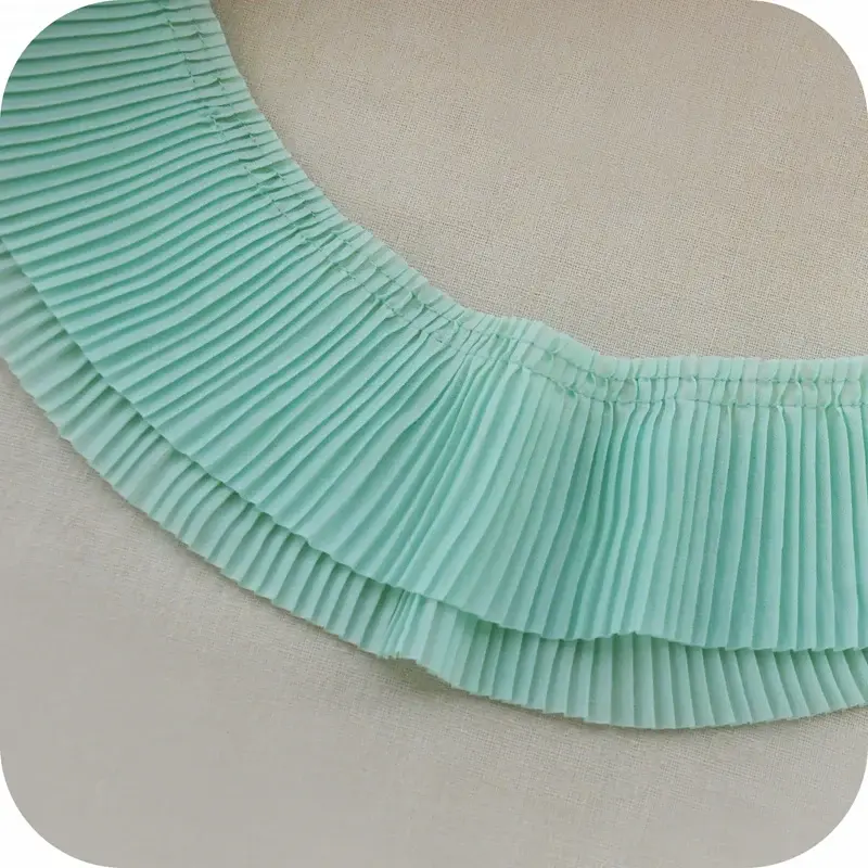 6.5cm 120D Chiffon Pleated Elastic Lace Ribbon Handmade DIY Apparel Sewing Fabric Home Curtain Textile Garment Accessories Tape