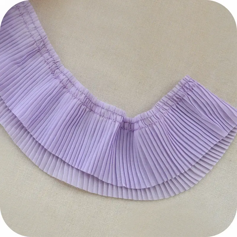 6.5cm 120D Chiffon Pleated Elastic Lace Ribbon Handmade DIY Apparel Sewing Fabric Home Curtain Textile Garment Accessories Tape
