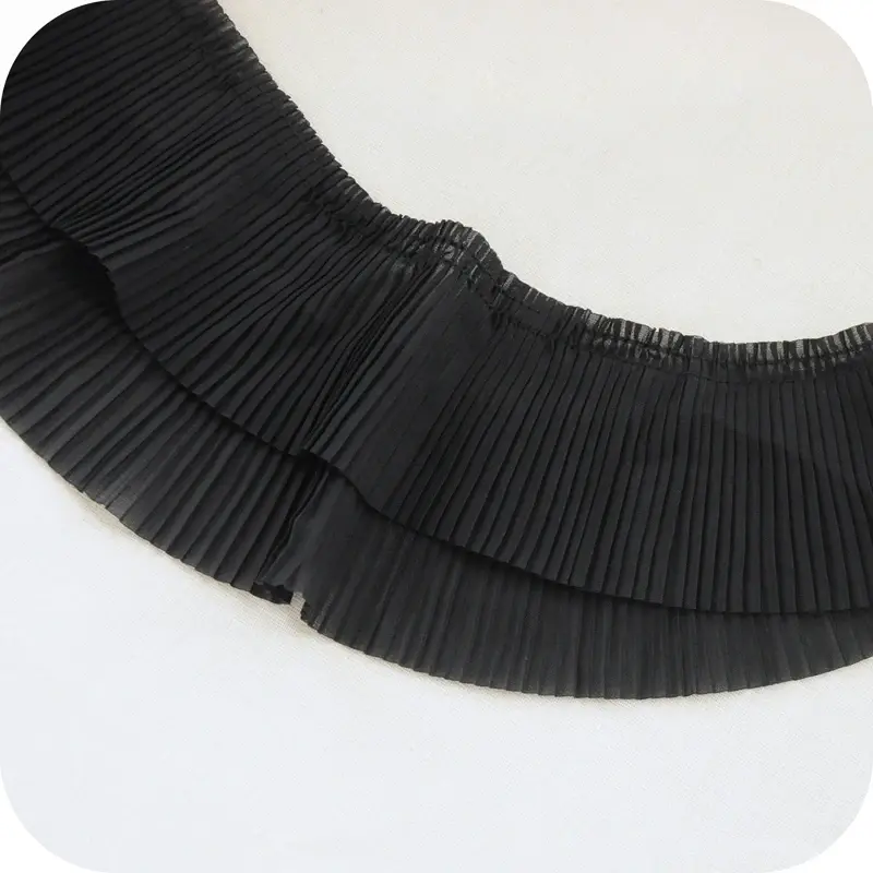 6.5cm 120D Chiffon Pleated Elastic Lace Ribbon Handmade DIY Apparel Sewing Fabric Home Curtain Textile Garment Accessories Tape