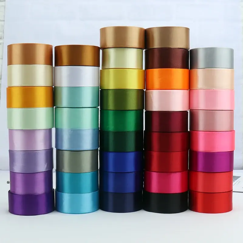 4cm Satin Ribbon DIY Handmade Roses Fabric Christmas Halloween New Year Festival Wedding Birthday Party Gift Box Wrapping Ribbon