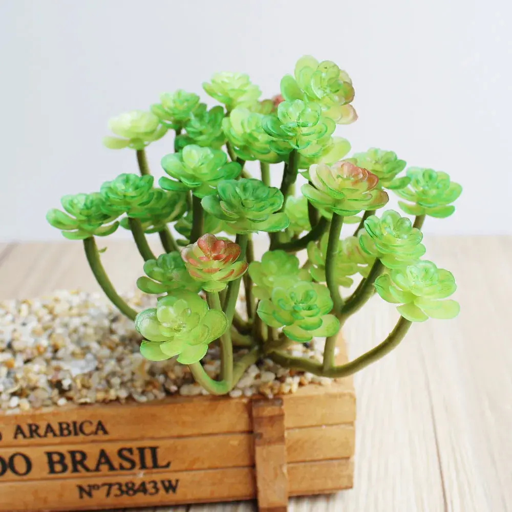 12x15cm Green Pink Purple Artificial Succulent Plants DIY Home Desktop Flower Arrangement Accessories Plastic Fake Plants Bonsai