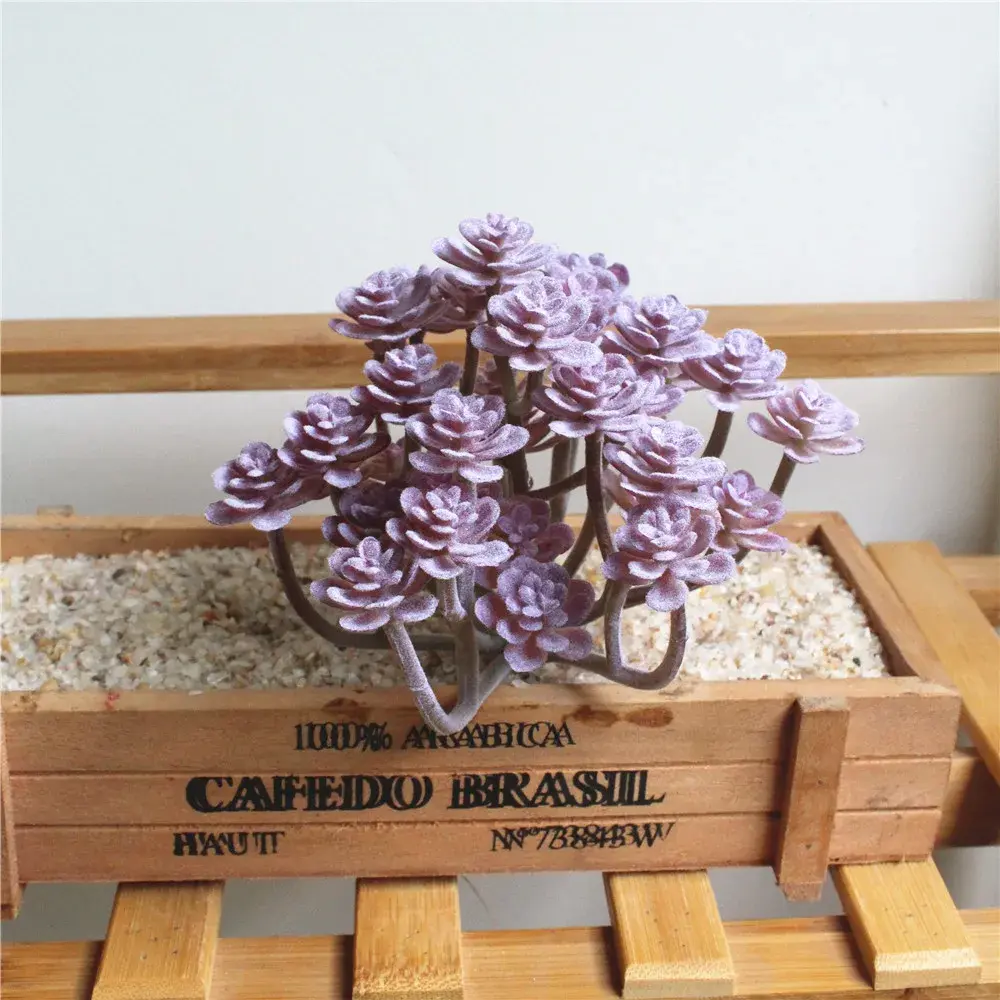 12x15cm Green Pink Purple Artificial Succulent Plants DIY Home Desktop Flower Arrangement Accessories Plastic Fake Plants Bonsai