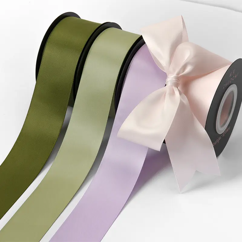 Width 4cm 18meters/roll Double-sided Satin Ribbon for DIY Bow Bouquet Gift Wrapping Wedding Party Decoration