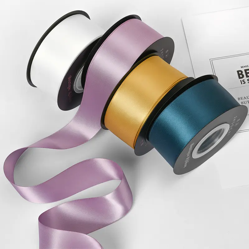 Width 4cm 18meters/roll Double-sided Satin Ribbon for DIY Bow Bouquet Gift Wrapping Wedding Party Decoration
