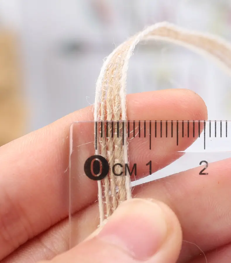 10M/Roll 5mm Jute Burlap Hessian Ribbon Vintage Rustic Wedding Christmas Decoration Birthday Party DIY Crafts Gift Box Packaging