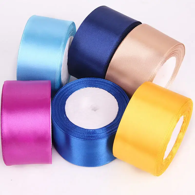 5cm Satin Ribbons 22Meters/Roll DIY Roses Crafts Fabric Wedding Christmas Birthday Party Gift Box Cake Wrapping Decor Ribbons