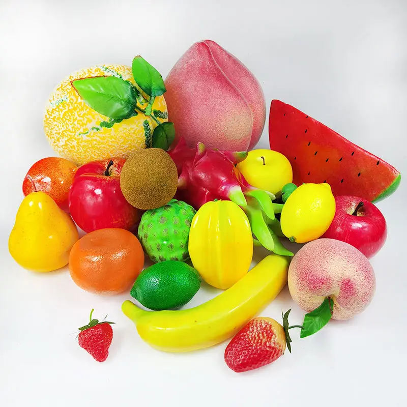10PCS Apple Pear Orange Lemon Artificial Fruits Christmas Halloween Wedding Birthday Party Home Decor Fake Fruits Vegetables
