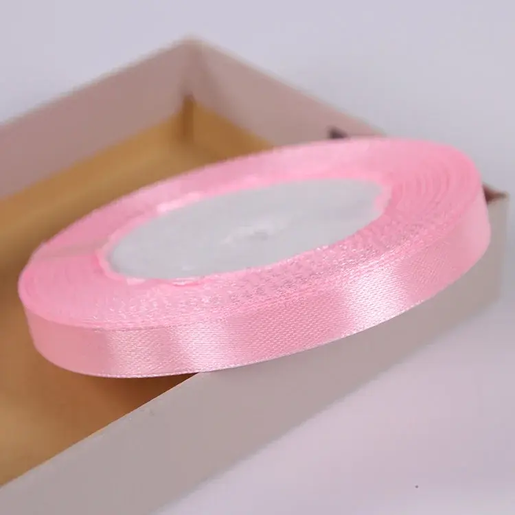 6-10-15-20-25-40-50mm Pink Silk Satin Ribbons Christmas Halloween Wedding Party Gift Wrapping Ribbons 22Meters/Roll