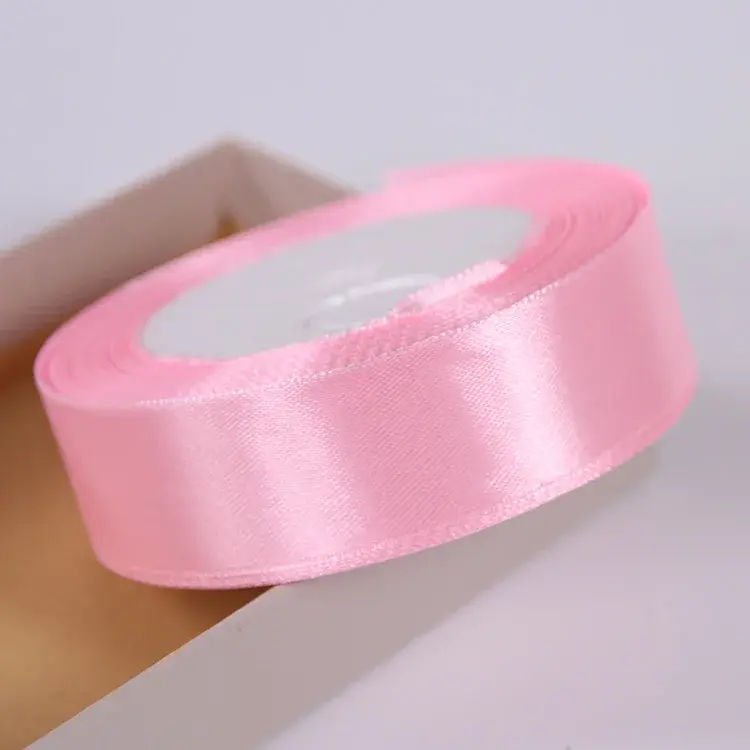6-10-15-20-25-40-50mm Pink Silk Satin Ribbons Christmas Halloween Wedding Party Gift Wrapping Ribbons 22Meters/Roll
