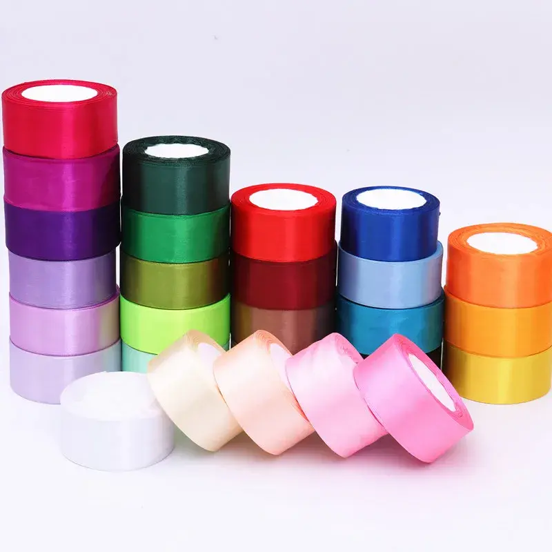 22Meters/Roll 40mm Single Face Satin Ribbons DIY Crafts Fabric Wedding Birthday Party Gift Box Cake Flower Decoration Supplies
