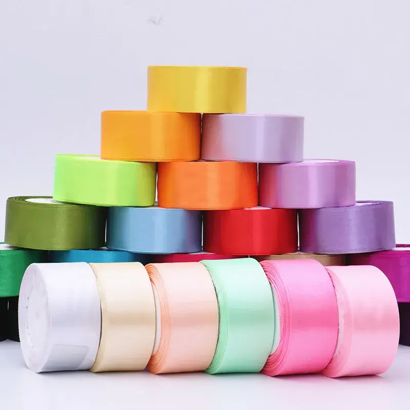 22Meters/Roll 40mm Single Face Satin Ribbons DIY Crafts Fabric Wedding Birthday Party Gift Box Cake Flower Decoration Supplies