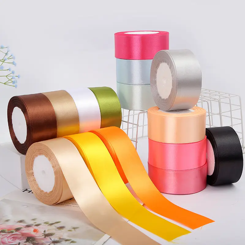 4cm Satin Ribbon Christmas Hallowen New Year Wedding Party Decoration DIY Handmade Crafts Fabric Gift Box Wrapping Tape 25Yards
