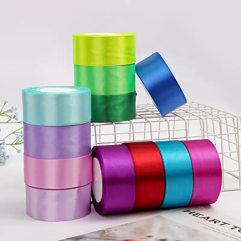 4cm Satin Ribbon Christmas Hallowen New Year Wedding Party Decoration DIY Handmade Crafts Fabric Gift Box Wrapping Tape 25Yards