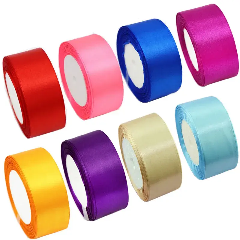 2inch 50mm White Beige Pink Blue Purple Green Orange Yellow Satin Ribbon DIY Crafts Scrapbooking Material Gift Wrapping Ribbon