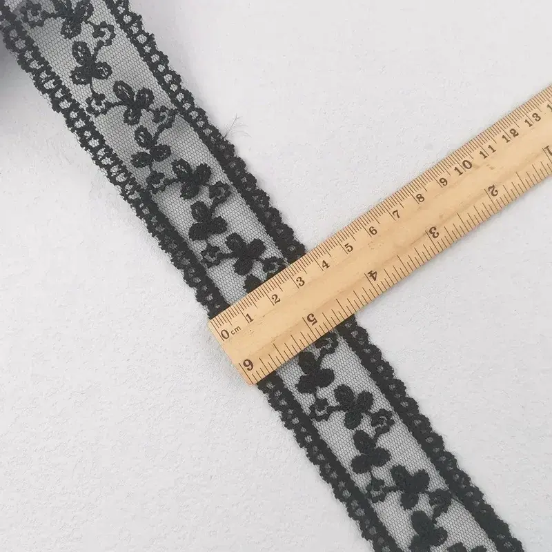 4cm 30Yards Hollow Floral Embroidery Lace Ribbon Black White Beige Handmade DIY Material Clothing Accessories