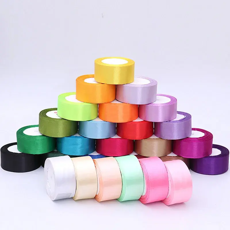 2inch 50mm White Beige Pink Blue Purple Green Orange Yellow Satin Ribbon DIY Crafts Scrapbooking Material Gift Wrapping Ribbon