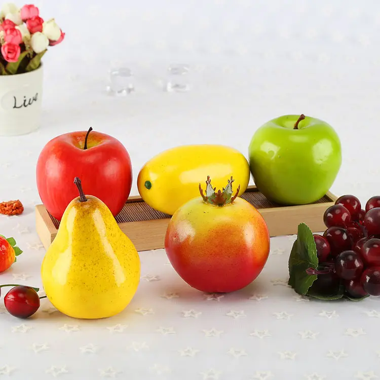 8x11cm 5PCS Yellow Artificial Pears Home Garden Decoration Artificial Fruits Festive & Party Supplies Simulation Pear Ornament