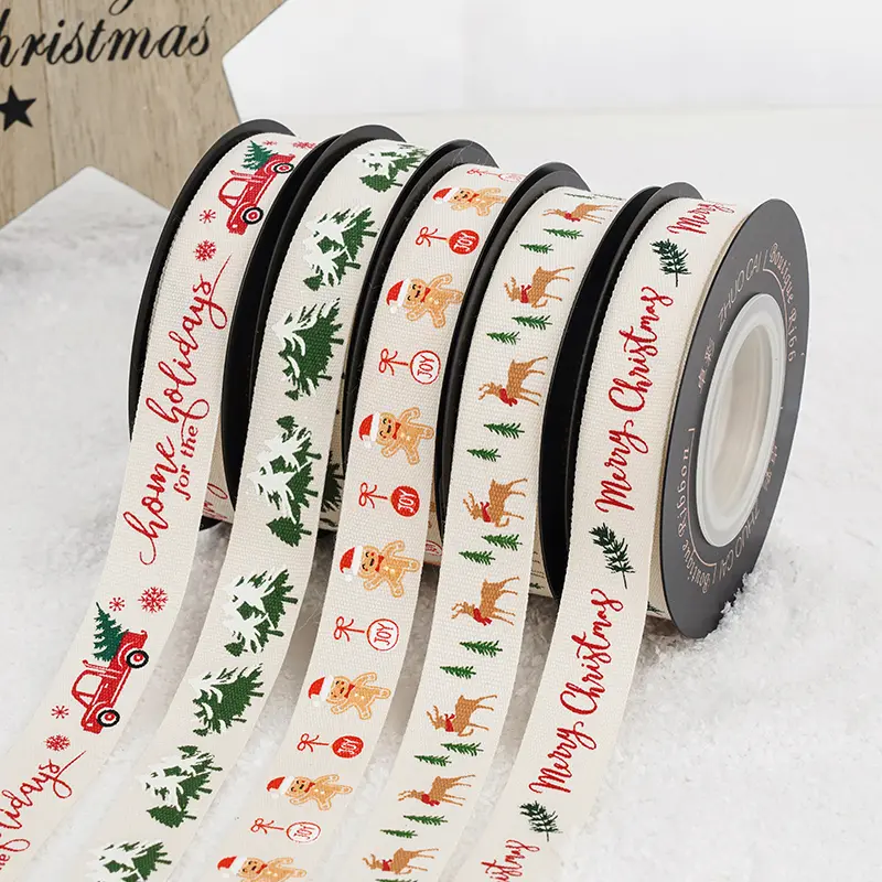 1.6cm X 9m Christmas Ribbons Handmade DIY Gift Box Packaging Decorative Ribbons