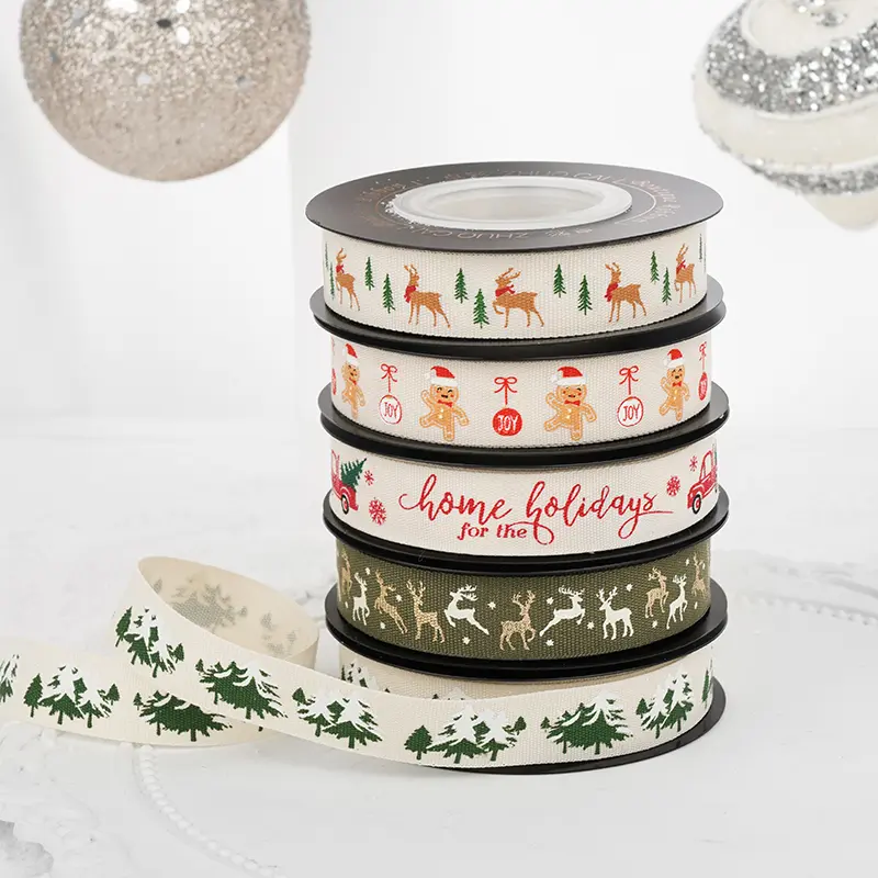1.6cm X 9m Christmas Ribbons Handmade DIY Gift Box Packaging Decorative Ribbons