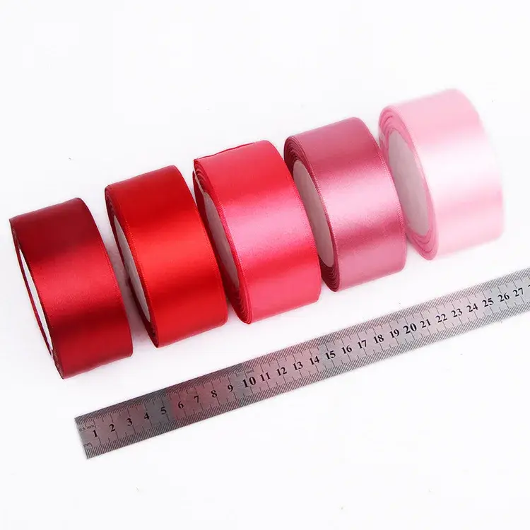 6-10-12-15-20-25mm Satin Ribbon for Christmas Hallowen New Year Wedding Party Decoration DIY Handmade Crafts Gift Wrapping Tape