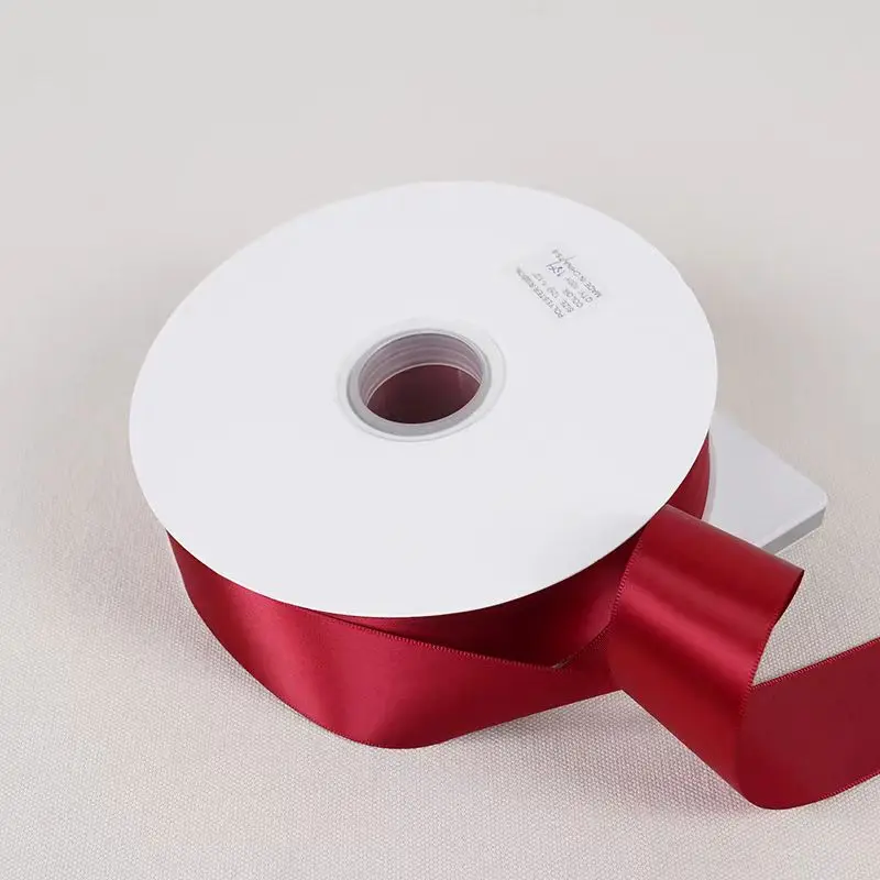 100Yards Burgundy 6/10/12/15/20/25/40mm Satin Ribbons Crafts Supplies Sewing Accessories for Wedding Handmade Bows Gift Wrapping