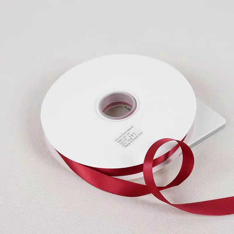 100Yards Burgundy 6/10/12/15/20/25/40mm Satin Ribbons Crafts Supplies Sewing Accessories for Wedding Handmade Bows Gift Wrapping