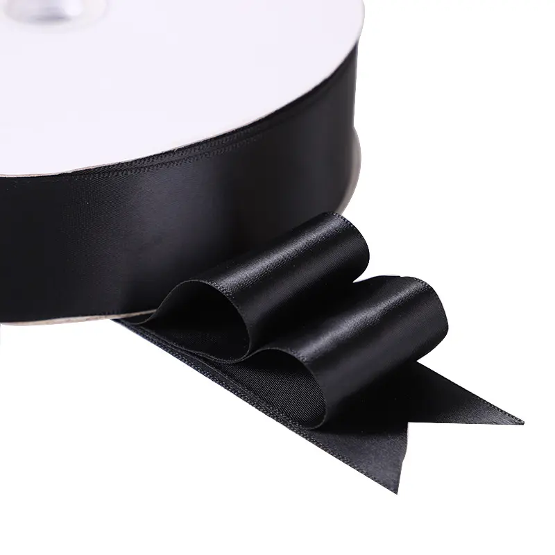 Black Satin Ribbon 100Yards 6/10/12/15/20/25/38/50mm Fabric Sewing Supplies Gift Bow Handmade DIY Craft Packaging