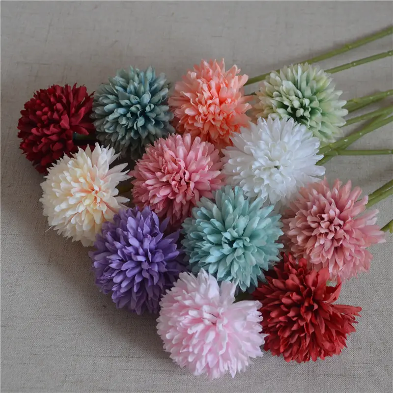 28cm Artificial Chrysanthemum Flower Branch Wedding Birthday Party Christmas Home Garden Decoration DIY Bridal Bouquet Garland