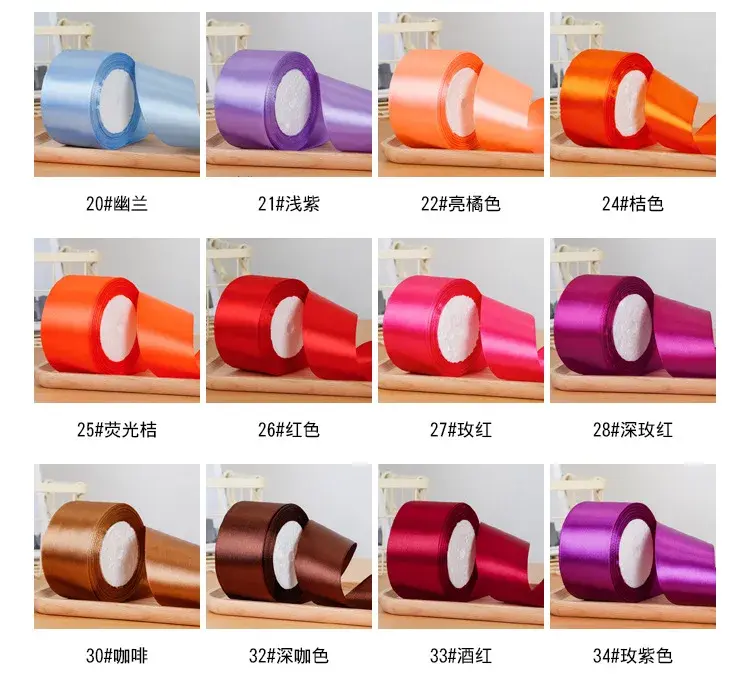 6-10-15-20-25-40-50mm Satin Ribbons 22Meters/Roll Christmas Halloween Gift Box Wrapping Birthday Party Wedding Decoration Ribbon