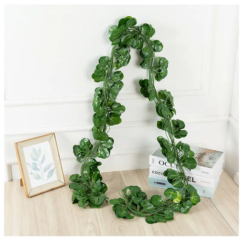 2Meters Green Artificial Leaves Plants Vine Wedding Party Home Garden Fence Decoration Rattan Wall Hanging Creeper Ivy Garland