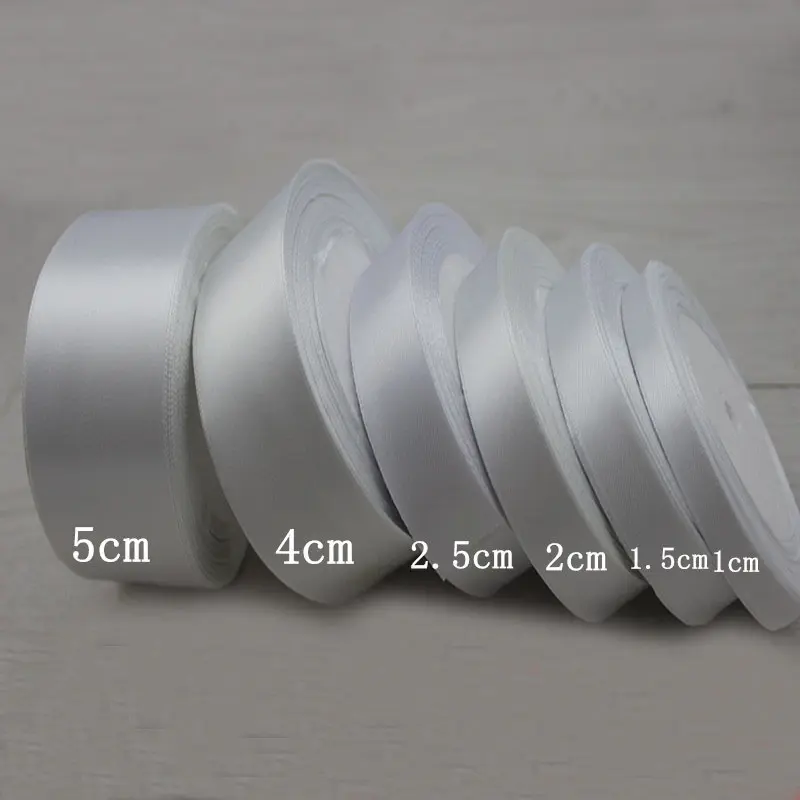 6-10-15-20-25-40-50mm Satin Ribbon White Black Pink Wine Red Blue Purple Green Orange Yellow Brown Gray Ribbon DIY Crafts Fabric