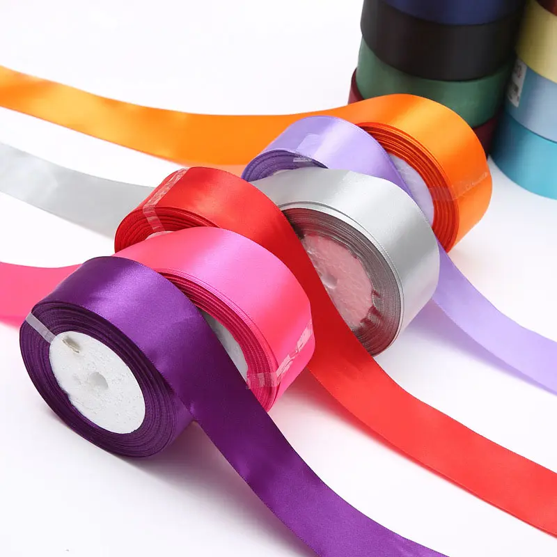 6-10-15-20-25-40-50mm Satin Ribbons for Wedding Birthday Party Gift Wrapping Tape Christmas Halloween DIY Crafts Handmade Ribbon
