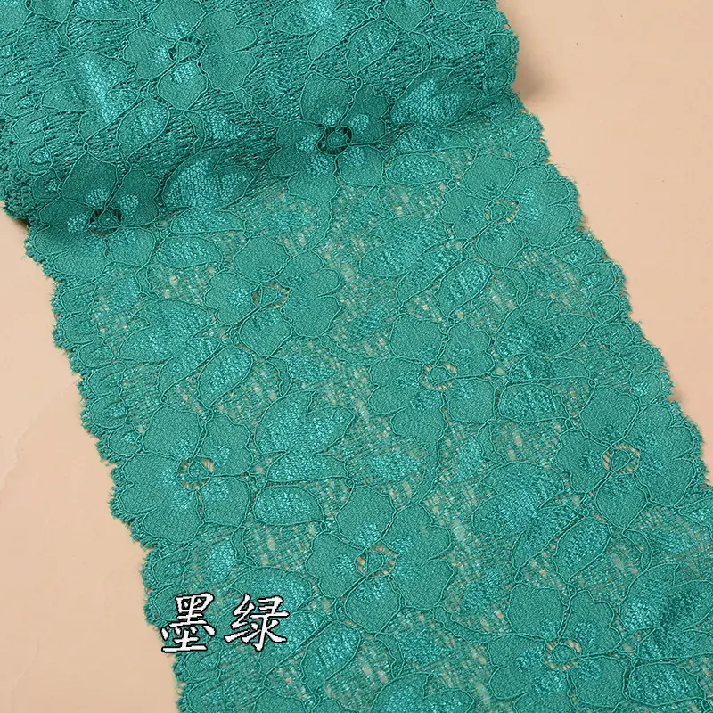 16cm Wide Elastic Stretchy Floral Lace Ribbon DIY Apparel Sewing Fabric Black White Red Pink Blue Purple Green Yellow Lace Tape