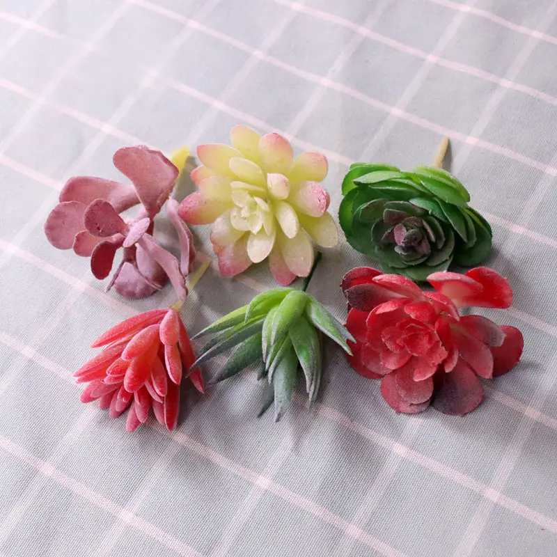 Mix 39Styles Green Artificial Succulents Plants Home Garden Bedroom Office Outside Decor Fake Plants Desktop Mini Small Bonsai