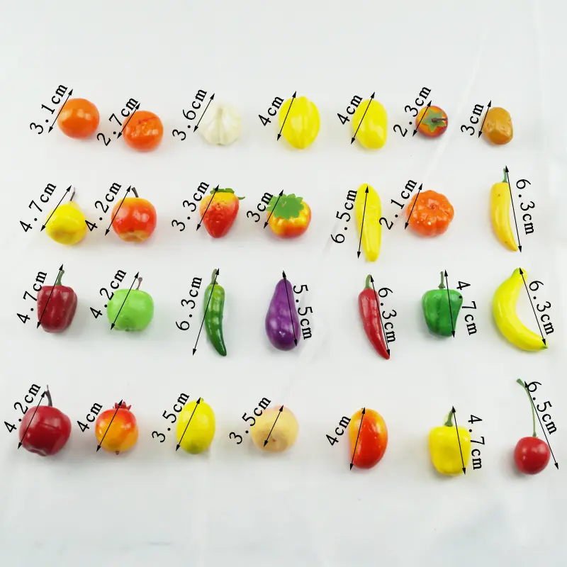 20PCS/Set Mini Artificial Foods & Vegetables Christmas Birthday Party Festive Supplies Home Garden Decoration Artificial Fruits
