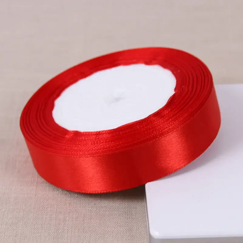 Red Satin Ribbons Christmas Halloween Wedding Birthday Party Gift Packaging DIY Sewing Crafts Material Scrapbooking Accessories