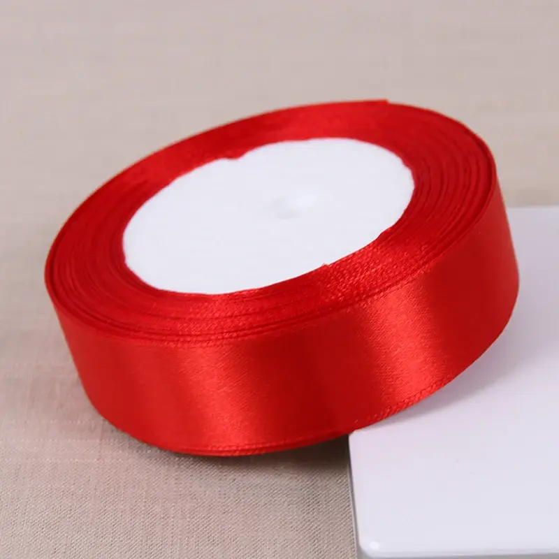 Red Satin Ribbons Christmas Halloween Wedding Birthday Party Gift Packaging DIY Sewing Crafts Material Scrapbooking Accessories