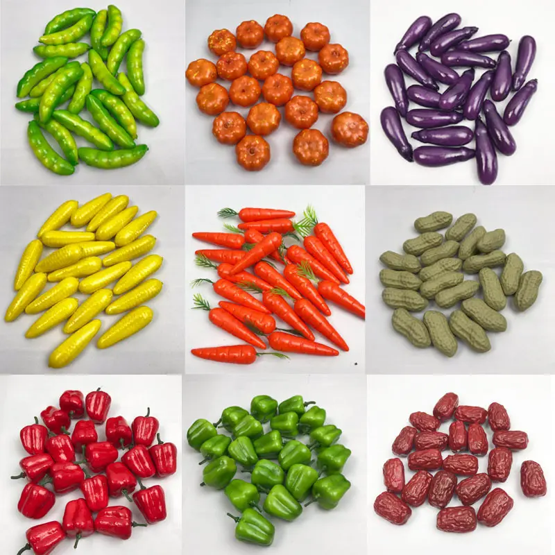20PCS/Set Mini Artificial Foods & Vegetables Christmas Birthday Party Festive Supplies Home Garden Decoration Artificial Fruits