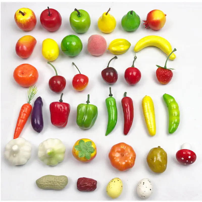 20PCS/Set Mini Artificial Foods & Vegetables Christmas Birthday Party Festive Supplies Home Garden Decoration Artificial Fruits