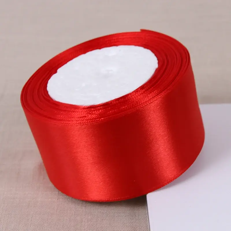 Red Satin Ribbons Christmas Halloween Wedding Birthday Party Gift Packaging DIY Sewing Crafts Material Scrapbooking Accessories