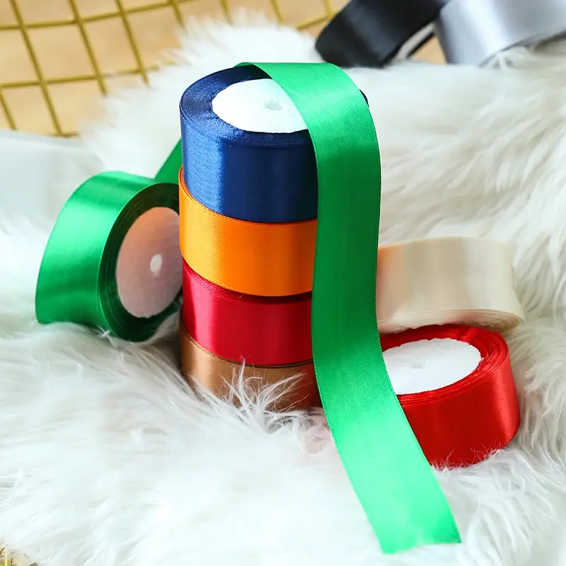 6-10-15-20-25-40-50mm Satin Riboon DIY Sewing Fabric Handmade Crafts Supplies Christmas Halloween Wedding New Year Decor Tape