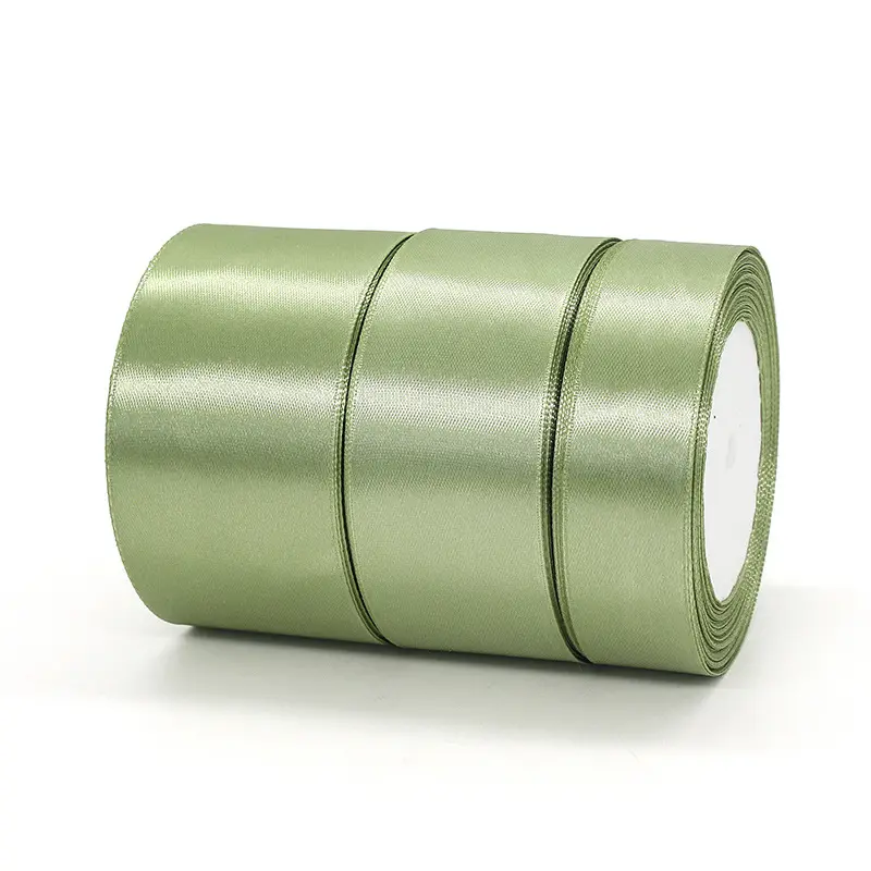 Grass Green Satin Ribbon 22meters/Roll -91meters/Roll Wedding Party Home Decoration Flower Packaging Bows for Crafts Ribbon