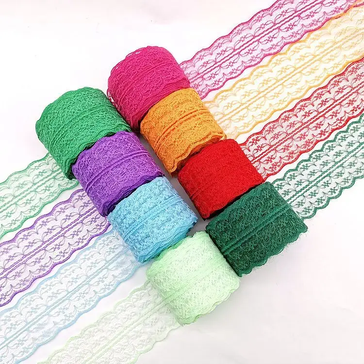 10Meters/Roll 45mm Colorful Non-Stretchy Lace Ribbon DIY Apparel Sewing Fabric Handmade Crafts Supplies Lace Tape Gift Wrapping