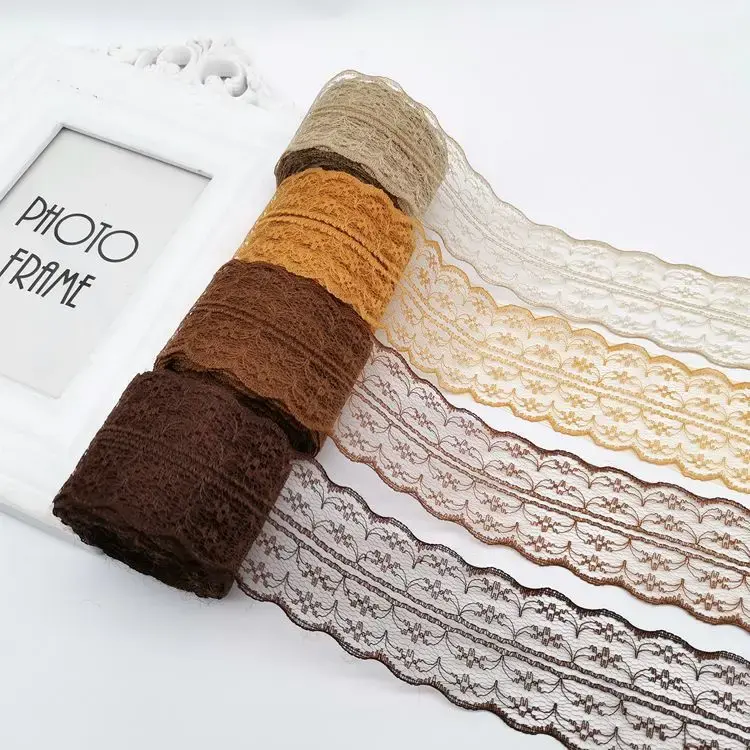 10Meters/Roll 45mm Colorful Non-Stretchy Lace Ribbon DIY Apparel Sewing Fabric Handmade Crafts Supplies Lace Tape Gift Wrapping