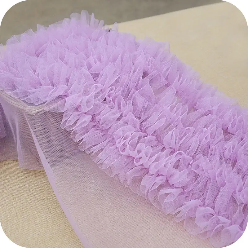 2Meter Soft Elastic Mesh Pleated Lace Ribbon DIY Apparel Sewing Fabric Baby Tutu Dress Home Texitle Crafts Decor Tape 28cm Wide