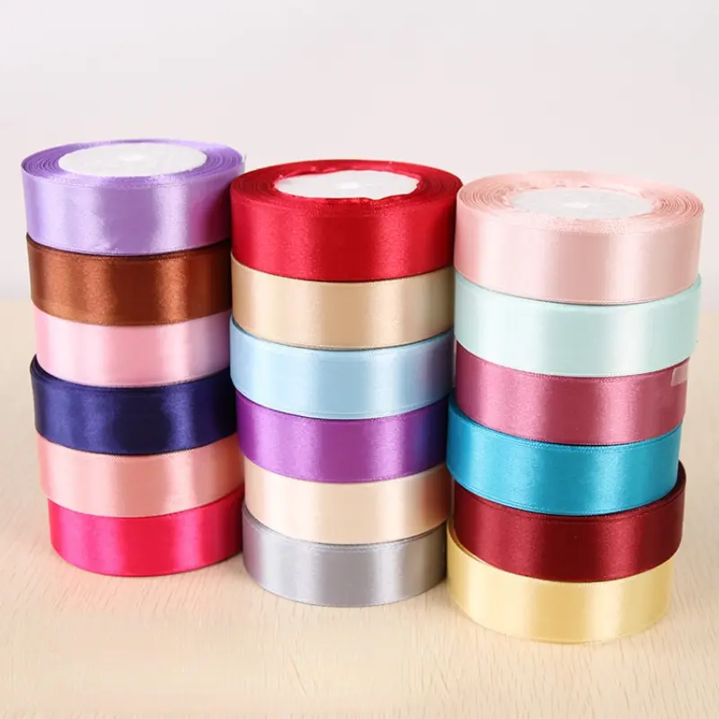 Gold Yellow Satin Ribbons 6/10/15/20/25/40/50mm Christmas New Year Festival Wedding Gift Wrapping Ribbon Craft Supplies