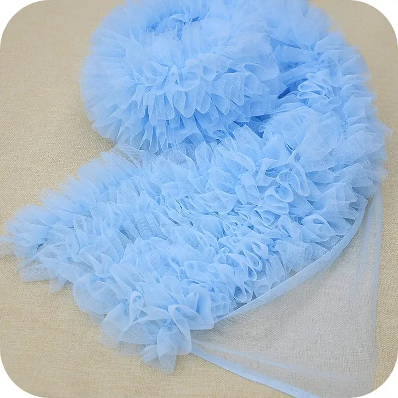 2Meter Soft Elastic Mesh Pleated Lace Ribbon DIY Apparel Sewing Fabric Baby Tutu Dress Home Texitle Crafts Decor Tape 28cm Wide