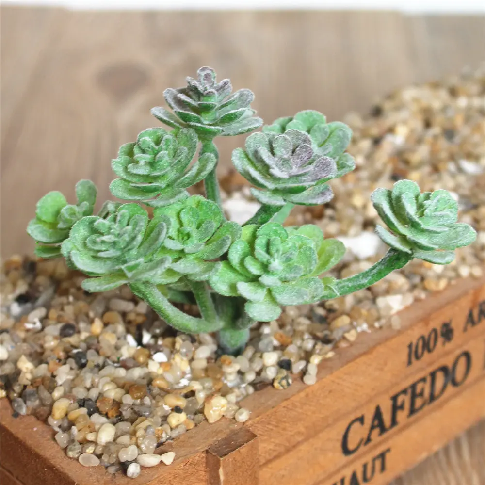 39Styles Green Flocked Artificial Succulent Plants Home Garden Bedroom Hotel Christmas Halloween Wedding Party Decor Fake Plants